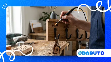 Simple Key Holder Using Wood and Hooks