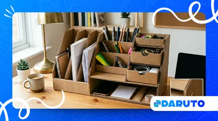 Desk Organizer Built from Sturdy Cardboard